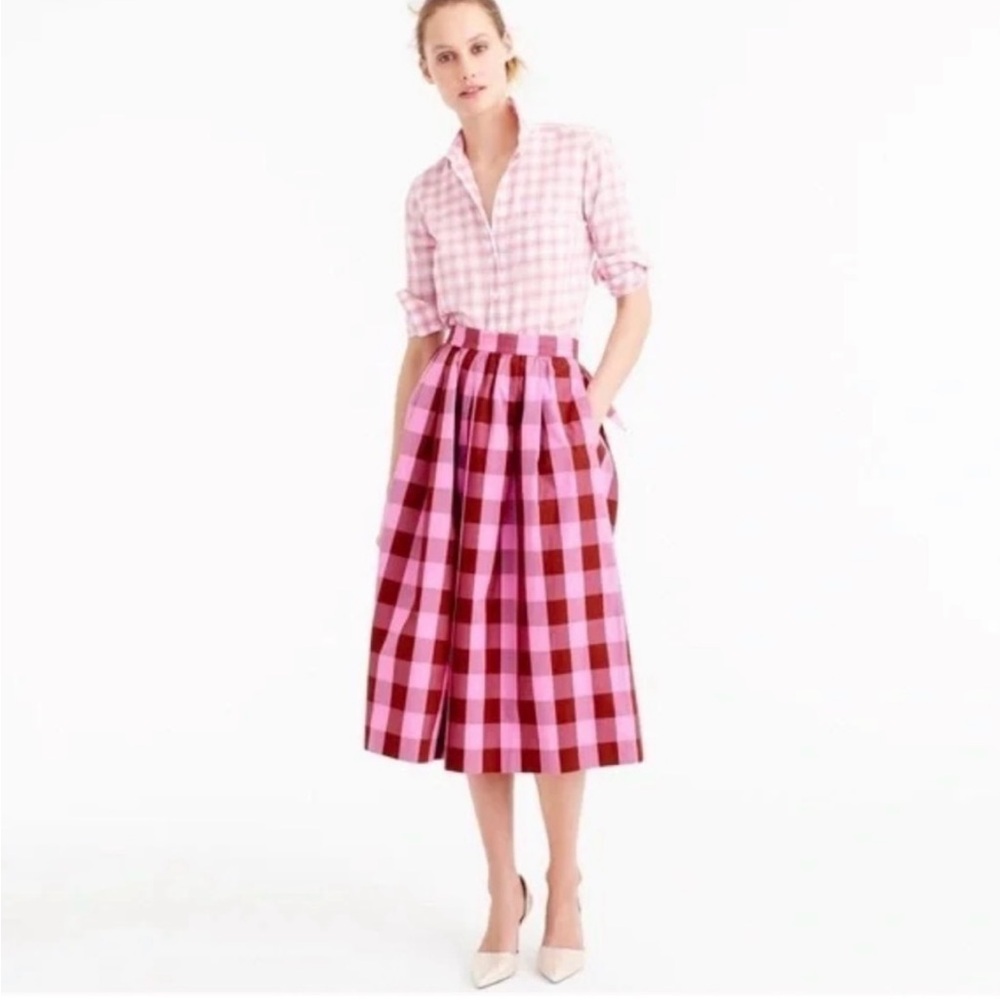 Jcrew gingham skirt size 02